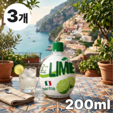 이딸리아몽 5배농축 라임주스 라임즙 이탈리아생산 라임농축액, 200ml, 3개
