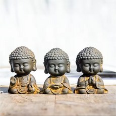 프리미엄 명상 불상 석고방향제 3종 세트, 청동색3종, 체리블러썸