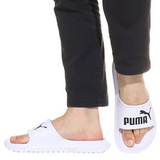 Puma 韓國日常拖鞋純白拖鞋潛水貓V2, 240, 白色 黑色