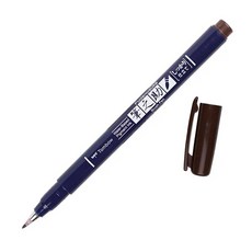 【CHL】TOMBOW 筆之助 Brush 軟毛筆 水性簽字筆 WS-BH, 褐色, 1個