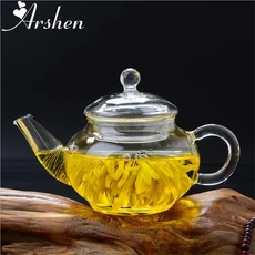 Arshen 최신 250ml 필터링 가능한 내열 유리 주전자 이중 벽 또는 스테인레스 스틸 스프링 투명 차, 02 Style 1, 1개