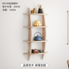 壁掛式博古架 實木中式掛牆 茶杯架格子架 置物架, 輕燒桐木, 格子架