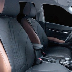 자동차 가죽 시트커버 운전석 조수석 사계절 통풍 방석 오염방지 보호매트, 1개, jyyc 시트커버 3종 그레이
