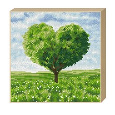 퍼즐피플 보석십자수 풍경/정물/도시/해바라기, 그린하트나무, 1개