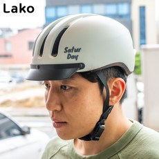 라코 세터데이 어반 미니벨로 자전거 아시안핏 헬멧, 크림 베이지, 1개