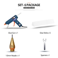 정확한 온도 제어 기능을 갖춘 150W 핫멜트 11MM 스틱 가정용 DIY 산업용 순수 구리 노즐, 1개