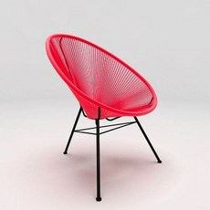 안락 테라스 라운지 체어 패브릭 카페 독서 에그 휴게실, 1개, 레드 라탄 의자