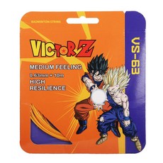 VICTOR Z 羽球線 VS-63 0.63mm x 10m 中等手感 高彈性 七龍珠Z 聯名款, 黃橘雙色, 1個