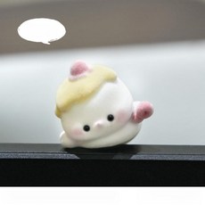 귀여운 플러피 데스크 디스플레이 소품 선물 차량악세사리 자동차 컴퓨터 장식, 1개, 리틀 케이크