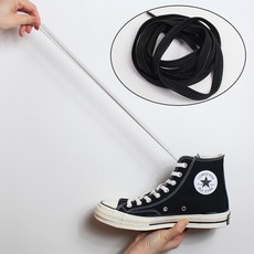 고무줄 신발끈 고무줄 운동화끈 조던 컨버스 하이 호환 슈레이스, 1세트, 고무끈 7mm 블랙 160