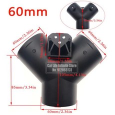 베바스토 디젤 주차 히터용 Y 브랜치 자동차 히터 에어 벤트 덕트 히터 배기 커넥터 조절 밸브 플랩 포함 60mm 75mm, 1)Y-60MM