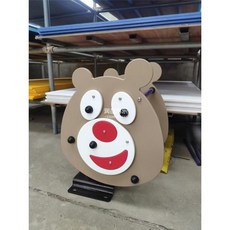 스프링 흔들말 캠핑장 놀이터 놀이기구 유치원 시소, 밝은 노란색 PE 곰