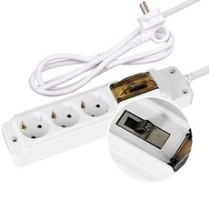 현대일렉트릭 4000W 고용량멀티탭 안전콘센트 배선차단 3구, 3m, 화이트, 1개