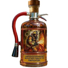 滅火器造型玻璃醒酒器 限量版 獻給消防員 威士忌泡酒瓶 家居裝飾擺件, 1個, 1L