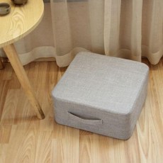 두꺼운 패브릭 린넨 사각 방석 스툴 키높이 40x40x20cm, 그레이, 1개