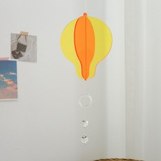 열기구모빌 배색 아크릴 썬캐쳐 2개 1세트(옐로오렌지+블루레드)