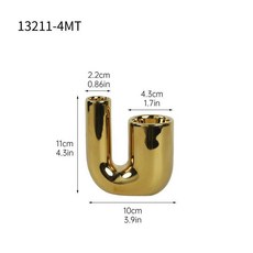 STTPEI金色陶瓷燭台, 132114MT金色燭臺1697