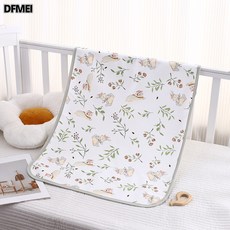 DFMEI 寶寶隔尿墊嬰兒童a類防水透氣可水洗大尺寸牀單姨媽可水洗牀墊, 1個, 嗨比兔—A類純棉