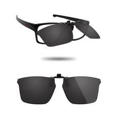 Fiskr 오클리 라이트빔 OX8140 55mm용 편광 클립온 선글라스 플립 업 눈부심 방지 자외선 차단 안경 - 컴팩트 핏 클래식 블랙