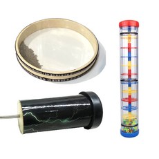 奧福樂器組 三合一海浪鼓雷聲筒雨聲筒 八吋模擬自然聲音, 1個