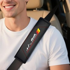 HJFPW 2피스 3색 탄소 섬유 가죽 안전 벨트 쿠션 어깨 패드 부드러운 자동차 안전 벨트 스트랩 쿠션 목과 어깨 보호 10.2x10.2cm4x4인치 413297