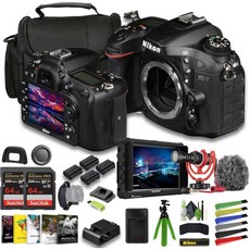 니콘 D7200 24.2 MP DX 포맷 디지털 SLR 카메라 + 3배 ENEL15C 배터리 외부 충전기 2개 익스 PRO 64GB 메모리 카드 12인치 플렉스 삼각대 사진 편