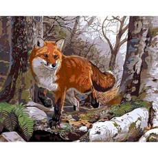 숫자로 그리는 유화 여우 그림 동물 프레임 캔버스 선물프레임리스, 3. 9918414