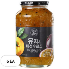 초록원 유자 앤 패션후르츠 액상차, 1kg, 6개, 1개입