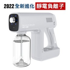 《現貨速出》升級新款酒精消毒槍 手持無線藍光納米噴霧器 殺菌消毒 充電霧化噴射消毒器 冷噴 加濕 殺菌, 靜電負離子●自動體感●可定時《滅絕白》, 靜電負離子●自動體感●可定時《滅絕白》