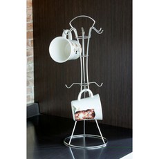 台灣製造 304不鏽鋼高塔咖啡杯 馬克杯 餐具架 最高抗鏽品級 多用途收納杯架, 1個, 9鉤款