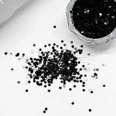 블랙 원형 도트 스팽글 네일글리터 G-112, 1개