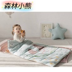 【韓國Juho deco】純棉防蟎兒童睡袋（附收納袋），適合幼兒園午睡、被子袋、托嬰, 【防蟎款】森林小熊（超取限1個）