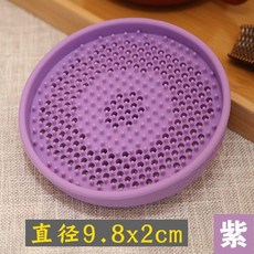 硅膠壺墊 排水設計 隔熱防滑 直徑13x2cm, 1個, 壺託軟硅膠外9.8cm排水1只 紫色