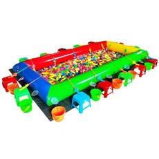 에어바운스 낚시놀이 물고기잡기 세트구성품 낚시게임, 3색 물고기 연못(1.6m)