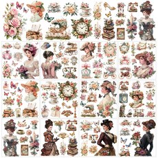 PVC 열전사 스티커 창문 컵 화분 데코 14x14cm 12장세트 12가지 디자인, 인물