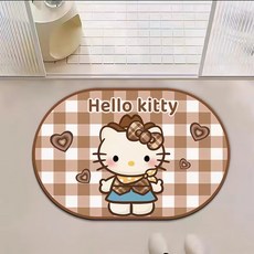 란틴 욕실 발매트 빨아쓰는 규조토 미끄럼방지매트 화장실 앞 발매트 주방 베란다 전화냥이, 갈색 고양이, 1개