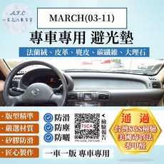 A.F.C 一朵花 日產 Nissan MARCH (03-11) 避光墊, MARCH(03-11)-無抬顯,碳纖維皮革-黑皮紅線