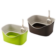 日本 Bonbi 分段式貓便盆（綠色/咖啡色/米色）/貓砂盆, 咖啡, 1個