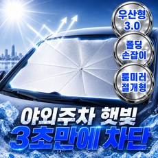 소보카 쿨링 자동차 앞유리 햇빛가리개 우산형 폴딩손잡이, 1개, 티타늄실버