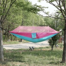 원통형 핑크 투톤 여성용 성인용 모기장 해먹 캠핑 침대 방충망해먹 해먹방충망 날파리차단해먹