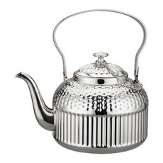 SANQIAHOME 앤티크 1.4L 45온스 스테인리스 스틸 찻주전자 인퓨저 실버 262441