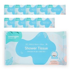woongjin 免沖洗沐浴濕巾 100g L號, 10個, 10片