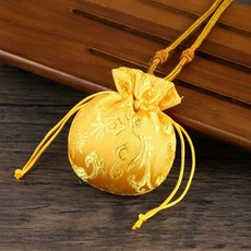 艾草香包袋 吊飾香囊 中國風設計, 1個, 黃色龍紋香囊+長掛繩（空袋子）