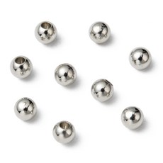 50개 원형 황동 코드 마감 캡 메모리 와이어 마감 캡 플래티넘 재질 4mm 구멍 반타공 두께: 1.6mm, 은색