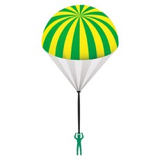 손 던지기 낙하산 육군 남자 어린이를위한 비행 장난감 엉키지 무료 어린이 야외, Yellow green stripe