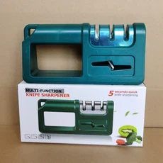 주방 4단계 고속 칼갈이 칼 가위 겸용 다기능 휴대용 연마석, 02 Green, 01 18.5x4.5x8.5CM