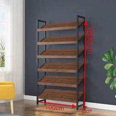 서점진열대 잡지 선반 전면책장 북선반 도서관 홍보물, 1단, 블랙 프레임 1m 다크월넛