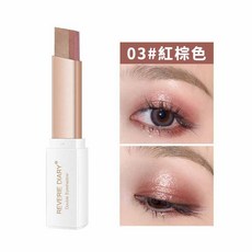 IFaith 雙色懶人眼影棒 旋轉升級版 珠光 大地色漸變雙色 防水防汗眼影 Q0025, 1個, 03#紅棕