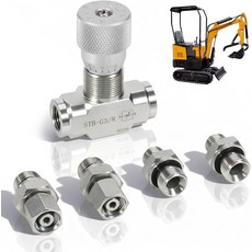 이트리카 STBG38 38인치 L08 유압 흐름 제어 밸브 미니 굴착기용 M14 연결 장착 양방향 5pcs