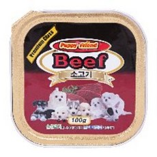 퍼피프랜드 강아지 사각 간식 캔, 소고기, 100g, 48개